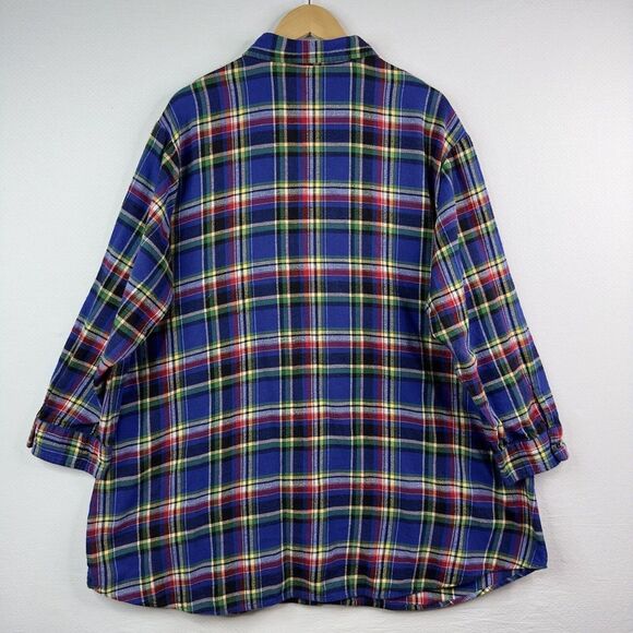 Lauren Ralph‎ Lauren Flannel Shirt Womens 3XL Blue Red Green  Plaid LRL Logo - Picture 7 of 9